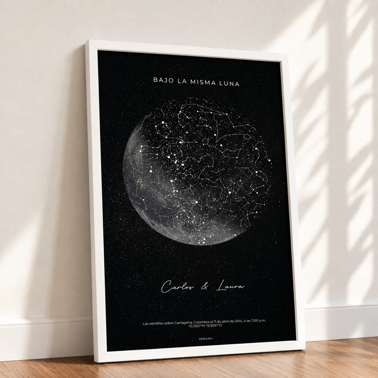Fase Lunar con marco blanco